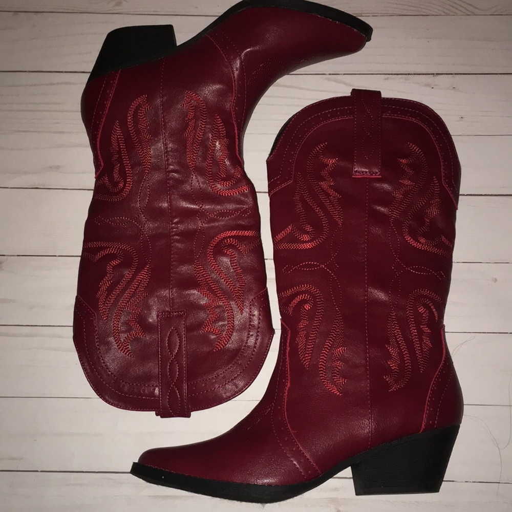 Brand new red western style boots
